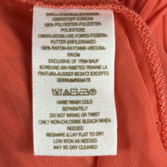 Free People Womens Dress Orange Chiffon 2 With Slip Sheer Boho 60s Lace Pleated - Picture 7 of 11